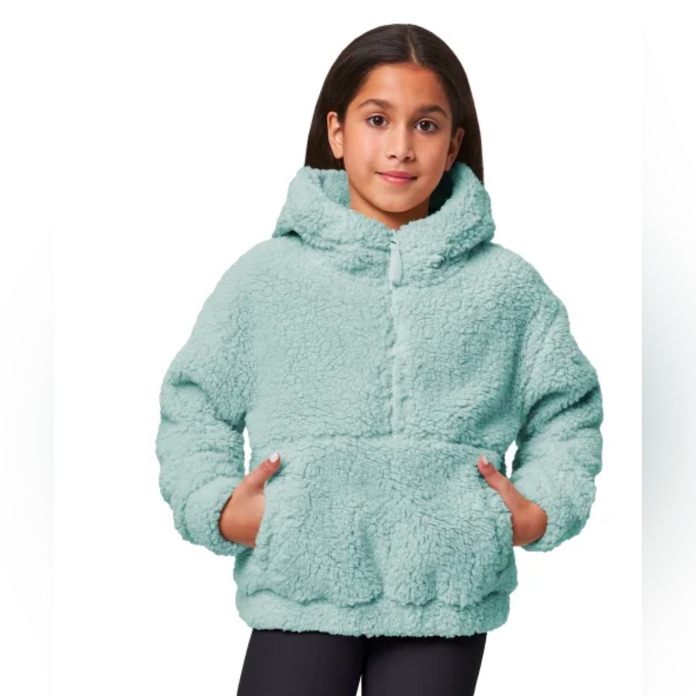 Mondetta Youth Girls 1/2 Zip Pullover Top ~ BLUE